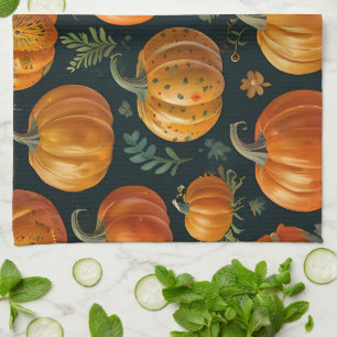 Halloween Pumpkin pie Vibes  Tea Towel