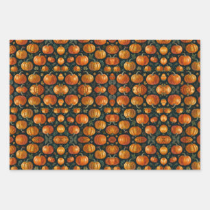 Halloween Pumpkin pie Vibes Wrapping Paper Sheet