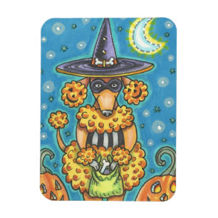 HALLOWEEN PUMPKIN POODLE, DOG MAGNET