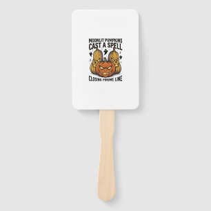 Halloween Pumpkin Quote Moonlit Jack O Lantern Eng Hand Fan