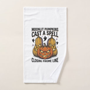Halloween Pumpkin Quote Moonlit Jack O Lantern Eng Hand Towel