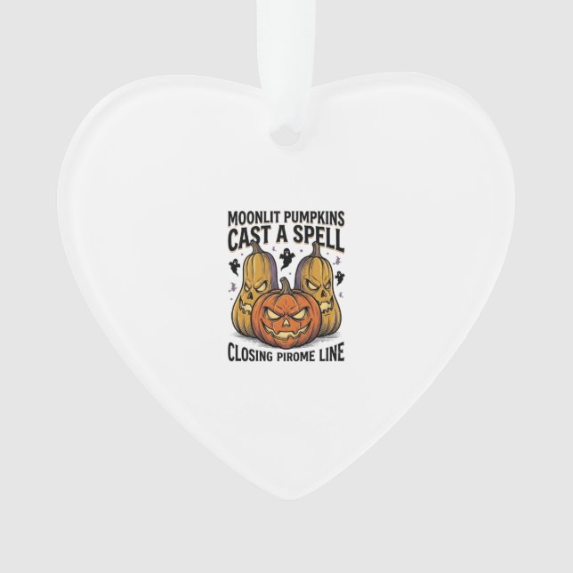 Halloween Pumpkin Quote Moonlit Jack O Lantern Eng Ornament (Front)