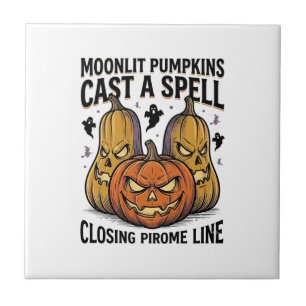 Halloween Pumpkin Quote Moonlit Jack O Lantern Eng Tile