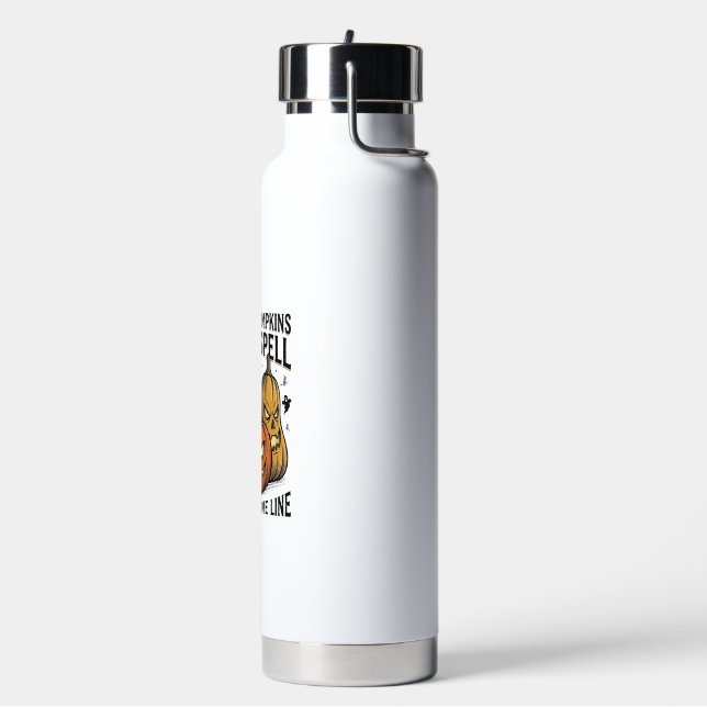 Halloween Pumpkin Quote Moonlit Jack O Lantern Eng Water Bottle (Left)