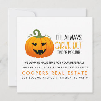 halloween pumpkin real estate client referrals announcement