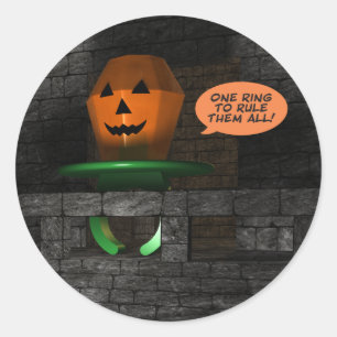 Halloween Pumpkin Ring Pop Classic Round Sticker