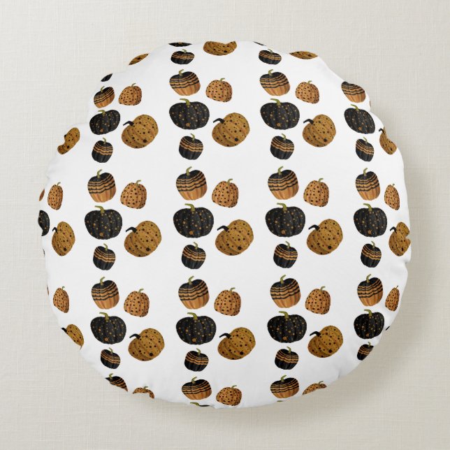 Halloween pumpkin  round cushion (Front)