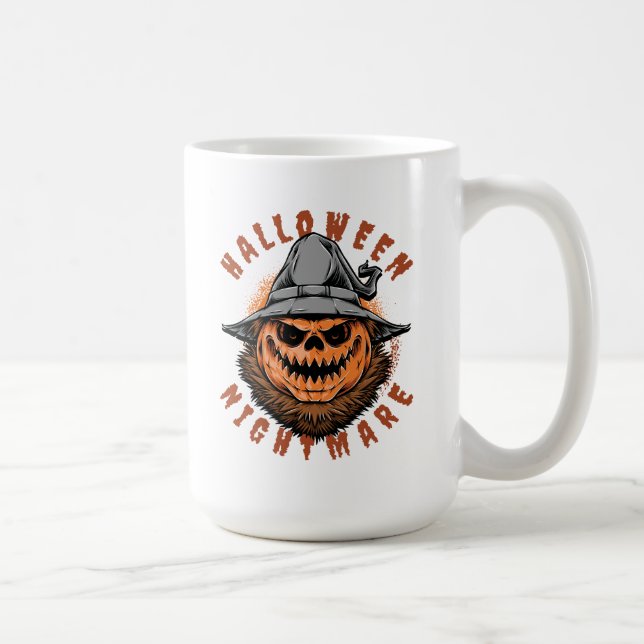 Halloween Pumpkin Scarecrow Design Coffee Mug (Right)