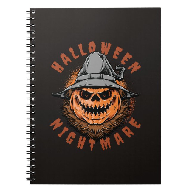 Halloween Pumpkin Scarecrow Design Notebook (Front)