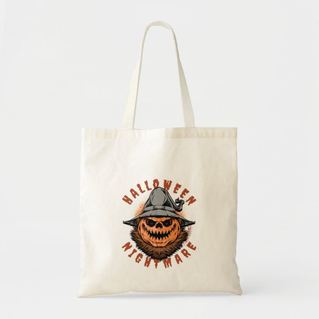 Halloween Pumpkin Scarecrow Design Tote Bag (Front)