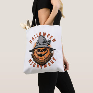 Halloween Pumpkin Scarecrow Design Tote Bag