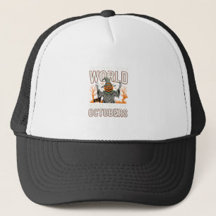 Halloween Pumpkin Scarecrow October World Vintage Trucker Hat