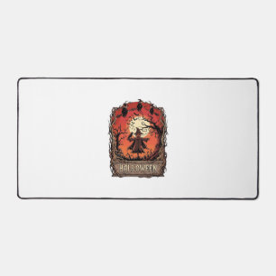 Halloween Pumpkin Scarecrow Witches Full Moon_1 Desk Mat