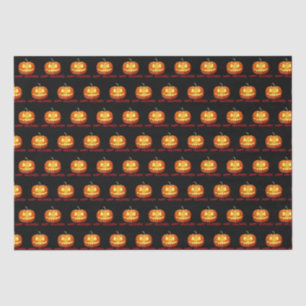 Halloween Pumpkin Scary Cute Pattern Orange Fall Tissue Paper