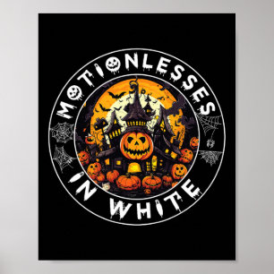 Halloween Pumpkin Scary Funny Motionlesses In Whit Poster