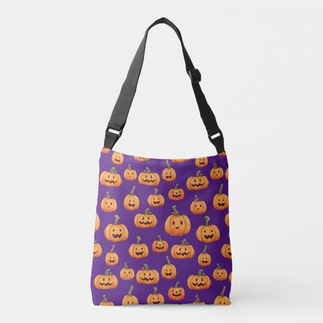 Halloween Pumpkin Seamless Pattern Crossbody Bag (Front)