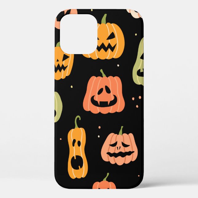 Halloween pumpkin seamless pattern. Hand drawn ill Case-Mate iPhone Case (Back)