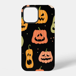 Halloween pumpkin seamless pattern. Hand drawn ill iPhone 12 Case