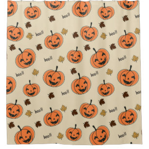 Halloween Pumpkin Seamless Pattern Shower Curtain