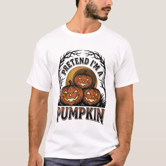 Halloween Pumpkin Shirt Pretend I'm a Pumpkin_1