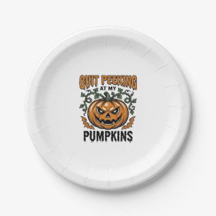 Halloween Pumpkin Shirt Vintage Engraving Joke_1 Paper Plate