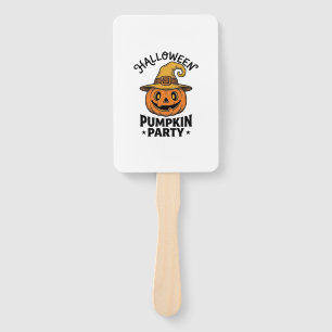 Halloween Pumpkin Shirt Vintage Witch Hat Fun_1 Hand Fan
