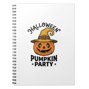 Halloween Pumpkin Shirt Vintage Witch Hat Fun_1 Notebook