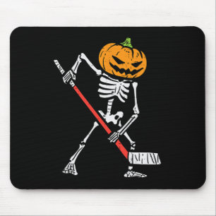Halloween Pumpkin Skeleton Ice Hockey Costume Men Mouse Pad