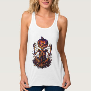 Halloween Pumpkin Skeleton Magic Portal Flames_1 Singlet