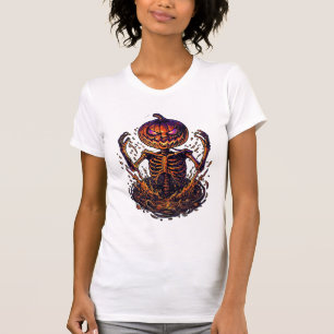 Halloween Pumpkin Skeleton Magic Portal Flames_1 T-Shirt