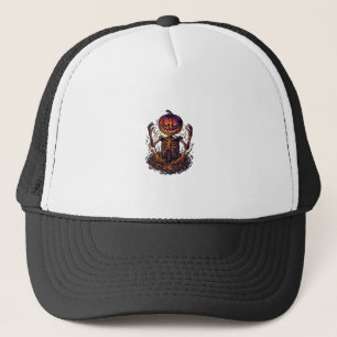 Halloween Pumpkin Skeleton Magic Portal Flames_1 Trucker Hat