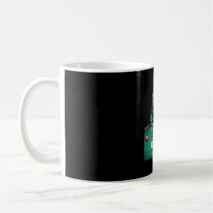 Halloween Pumpkin Skeleton Playing Pool Billiards Coffee Mug