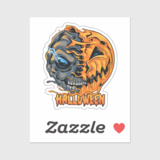 Halloween pumpkin skeleton skull