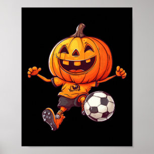 Halloween Pumpkin Skeleton Soccer Footll Costume B Poster