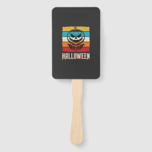 Halloween Pumpkin Skull Retro Vintage Hand Fan