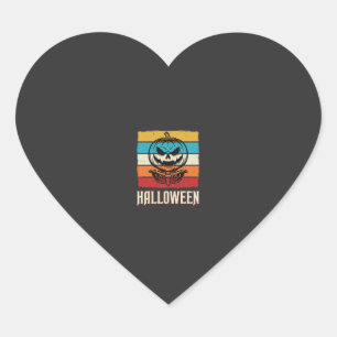 Halloween Pumpkin Skull Retro Vintage Heart Sticker