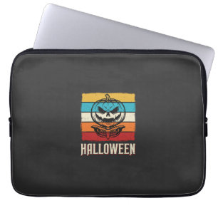 Halloween Pumpkin Skull Retro Vintage Laptop Sleeve