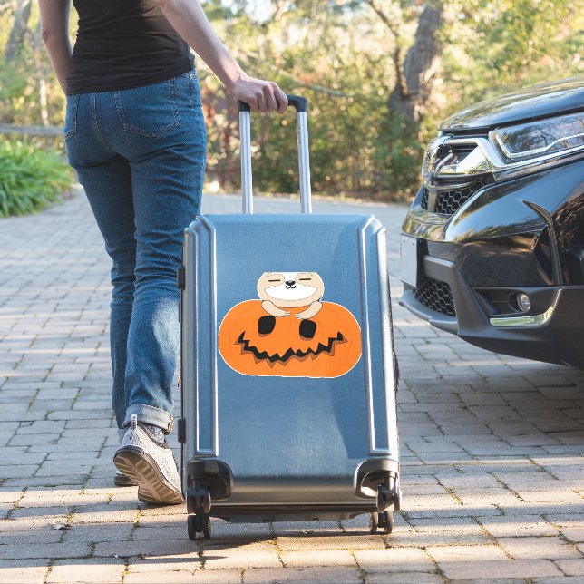 Halloween Pumpkin Sloth Classic T-Shirt (Suitcase Insitu)