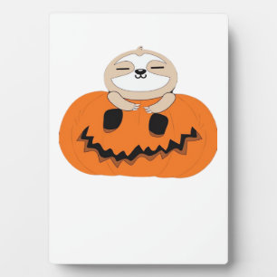 Halloween Pumpkin Sloth Classic T-Shirt Plaque
