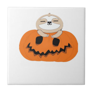 Halloween Pumpkin Sloth Classic T-Shirt Tile
