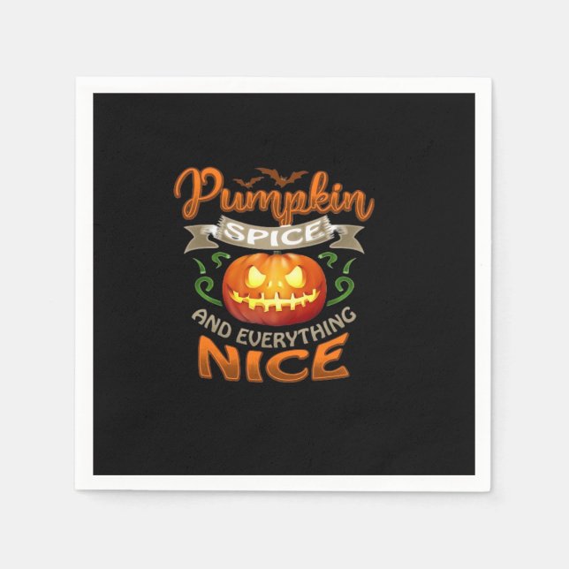 Halloween Pumpkin Spice Everything Nice Jack-O'-La Napkin (Front)