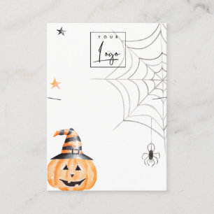 Halloween Pumpkin Spider Logo Necklace Jewelry Business Card