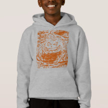 Halloween Pumpkin Spider Orange Line Art