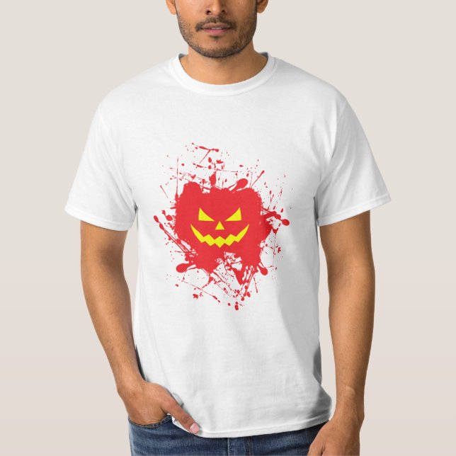 Halloween Pumpkin Splatter T-Shirt (Front)