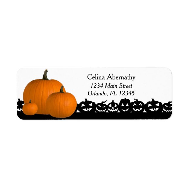 Halloween Pumpkin Spooky Return Address Label (Front)