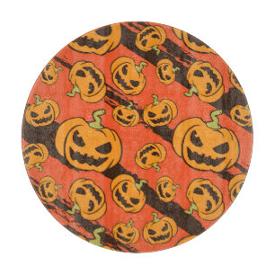 Halloween Pumpkin: Spooky Seamless Pattern Cutting Board