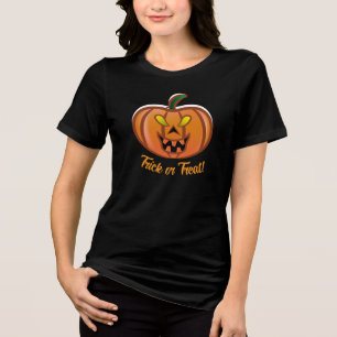 Halloween Pumpkin T-Shirt Tri-Blend Shirt