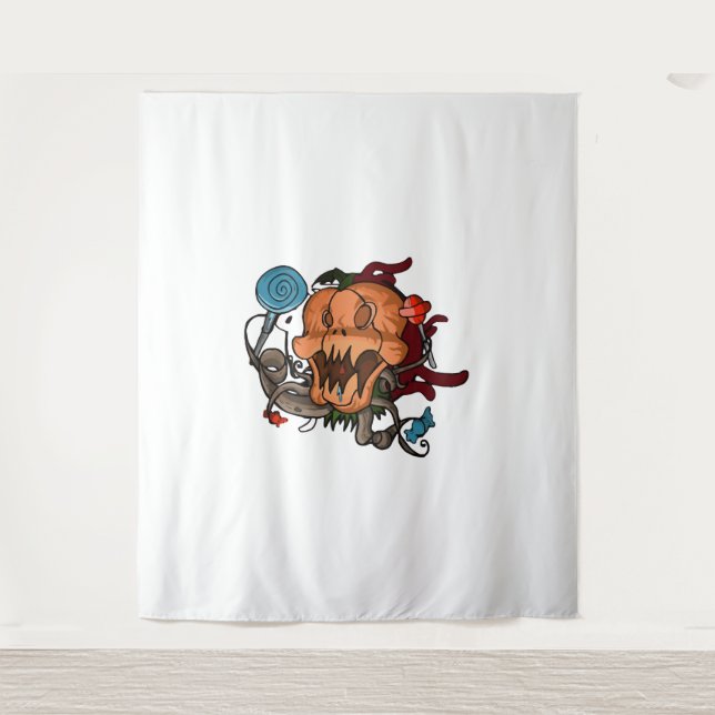 Halloween Pumpkin                        Tapestry (Front)