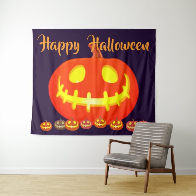HALLOWEEN PUMPKIN TAPESTRY (In Situ (Horizontal))