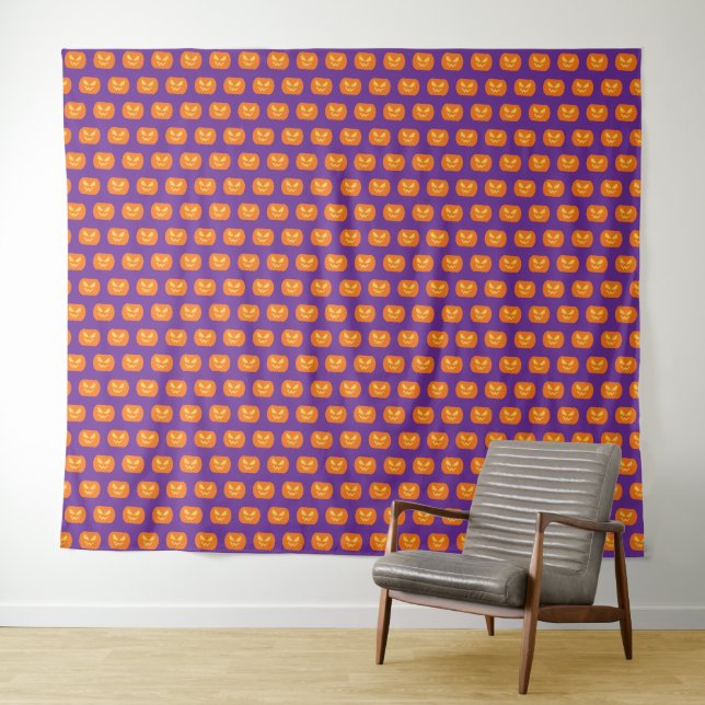 halloween pumpkin tapestry (In Situ (Horizontal))